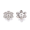 Brass Micro Pave Clear Cubic Zirconia Bead Caps KK-Q071-08P-02-2