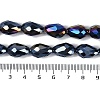 Opaque Solid Color Electroplate Glass Beads Strands EGLA-N013-P8mm-B01-4