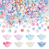 800Pcs 8 Colors UV Plating Iridescent Acrylic Bead Caps OACR-PH0004-29-1