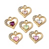 UV Plating Alloy Glass Pendants FIND-K032-11G-1