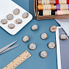14Pcs 1-Hole Alloy Glass Shank Buttons BUTT-MA0001-16B-KCG-4