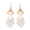 Angel Handmade Glass Seed Beads Dangle Earrings EJEW-MZ00538-02-2