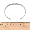 12MM 304 Stainless Steel Lotus Flower Cuff Bangles for Women BJEW-P359-01P-3