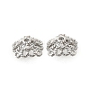 Flower Brass Clear Cubic Zirconia Bead Caps KK-V008-01P-2