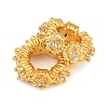 Brass Micro Pave Clear Cubic Zirconia European Beads KK-CBA6A75-44G-2