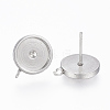 Non-Tarnish 201 Stainless Steel Stud Earring Settings LS-STAS-G179-41P-10mm-2