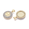 Religion Brass Micro Pave Clear Cubic Zirconia Pendants KK-N287-44GP-03-2