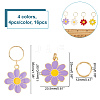 16Pcs 4 Colors Alloy Enamel Keychain KEYC-CA0001-15-2