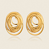 Spiral Oval 304 Stainless Steel Stud Earrings SU9252-1