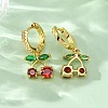 Brass Micro Pave Cubic Zirconia Hoop Earrings EJEW-D322-11G-03-3
