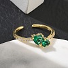 Brass Micro Pave Cubic Zirconia Cuff Open Rings RJEW-Z145-03G-3