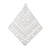 Non-Tarnish 304 Stainless Steel Etched Metal Embellishments Big Pendants STAS-K257-41P-1