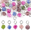 30Pcs Natural Colorful Tourmaline Dice Charms PALLOY-TA00369-2