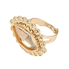 Horse Eye Brass Pad Ring Settings KK-Z122-21G-4