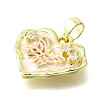 Brass Micro Pave Cubic Zirconia Enamel Pendants KK-V007-41G-01-2