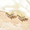 Brass Micro Pave Clear Cubic Zirconia Stud Earrings EJEW-R016-26G-06-1