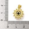 Flower Rack Plating Brass Micro Pave Cubic Zirconia Pendants KK-G513-92G-03-3