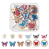 SUPERFINDINGS 48Pcs 12 Color Alloy Butterfly Pendants PALLOY-FH0001-76-2