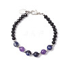 Natural Sodalite & Glass Round Beaded Bracelets for Women BJEW-JB12210-01-2