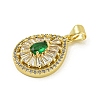 Rack Plating Brass Pave Cubic Zirconia Pendants KK-U029-28G-01-2