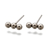 Tarnish Resistant 201 Stainless Steel Beaded Horizontal Bar Stud Earrings with 316 Stainless Steel Pin for Women X-STAS-K238-01P-5