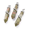 Natural Unakite Big Pointed Pendants G-F696-B06-1