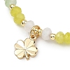 Clover Brass Charm Bracelets BJEW-JB13636-4
