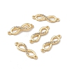 Brass Micro Pave Clear Cubic Zirconia Connector Charms KK-E068-VB388-4
