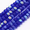 Half AB Color Plated Faceted Rondelle Glass Bead Strands EGLA-L007-F09-4mm-2