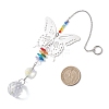 201 Stainless Steel Butterfly Shape & Rainbow Crystal Glass Hanging Suncatcher HJEW-JM04681-3