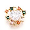 Brass Micro Pave Cubic Zirconia Charms KK-N261-12G-1