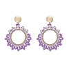 Glass Seed Bead Woven Stud Earrings EJEW-MZ00597-02-2