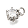 Brass Pave Cubic Zirconia Pendants KK-V002-23P-01-2