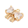 Brass Micro Pave Clear Cubic Zirconia Charms KK-C076-16G-2