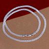 Popular Silver Color Plated Brass Flat Snake Chain Necklaces For Men NJEW-BB12836-1