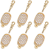 6Pcs Brass Micro Pave Clear Cubic Zirconia Box Clasps KK-BBC0019-66-1