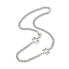 304 Stainless Steel Star of David Link Chain Necklaces NJEW-JN05658-3