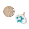 Cylinder Seed Beaded Starfish & Shell Pendants PALLOY-MZ00547-06-2