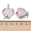 Natural Rose Quartz Pendants G-Q025-01P-01-2