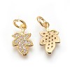 Brass Micro Pave Cubic Zirconia Pendants ZIRC-J021-01G-RS-2