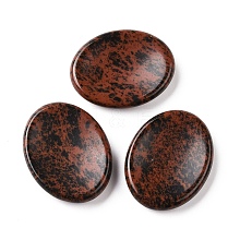 Oval Natural Mahogany Obsidian Thumb Worry Stone for Anxiety Therapy G-P486-03A