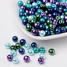 Ocean Mix Pearlized Glass Pearl Beads HY-X006-6mm-11