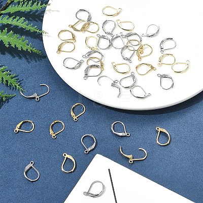 40Pcs 2 Colors 304 Stainless Steel Leverback Earring Findings STAS-FS0001-69-1