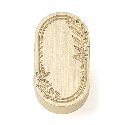Oval Flower Frame Brass Stamp Heads AJEW-M037-03G-1