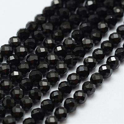 Natural Black Spinel Beads Strands G-E366-07-4mm-1