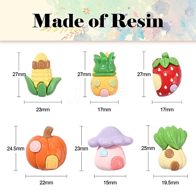 30Pcs Opaque Resin Imitation Food Cabochons CRES-CJ0001-59-1