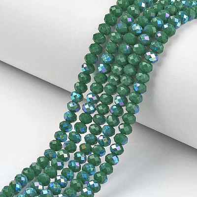 Electroplate Opaque Solid Color Glass Beads Strands LS-EGLA-A044-P8mm-L09-1