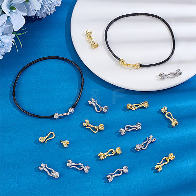 20Pcs 2 Colors Brass Hook and S-Hook Clasps KK-ME0002-92-1