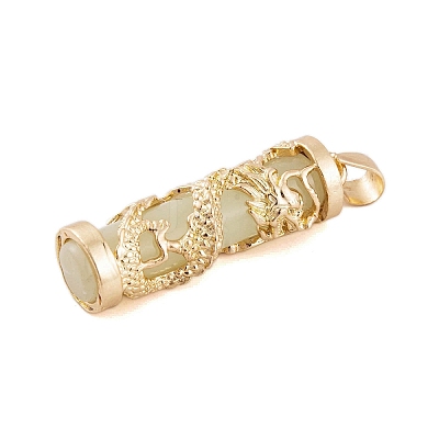Synthetic Luminous Stone Column Pendants FIND-C058-01G-06-1
