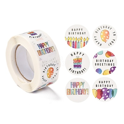 Birthday Themed Pattern Self-Adhesive Stickers DIY-E023-08E-1